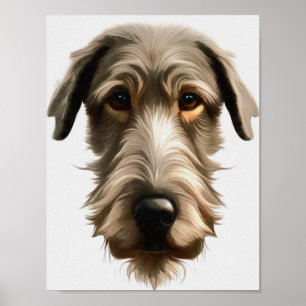 Ierse Wolfshond Huisdier Portret Schilderij Geïsol Poster