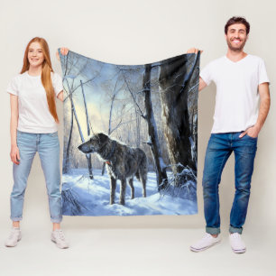 Ierse Wolfshond Laat het Sneeuwen Kerstmis Fleece Deken