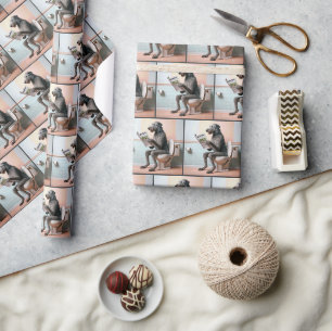 Ierse Wolfshond leest een krant Cadeaupapier