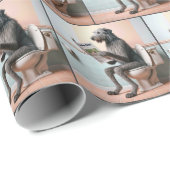 Ierse Wolfshond leest een krant Cadeaupapier (Rol Hoek)