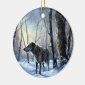 Ierse wolfshond liet het sneeuwen Kerstmis Keramisch Ornament (Links)