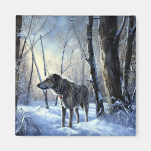 Ierse wolfshond liet het sneeuwen Kerstmis Magneet