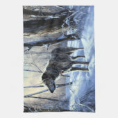 Ierse wolfshond liet het sneeuwen Kerstmis Theedoek (Verticaal)