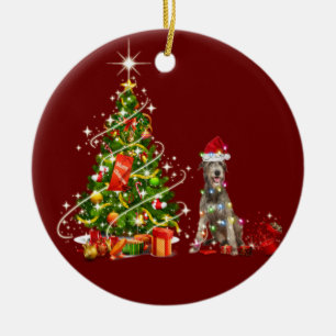 Ierse wolfshond met Petten kerst Keramisch Ornament
