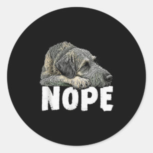 Ierse Wolfshond Nee Leuk Lui Huisdier Hond Schatti Ronde Sticker