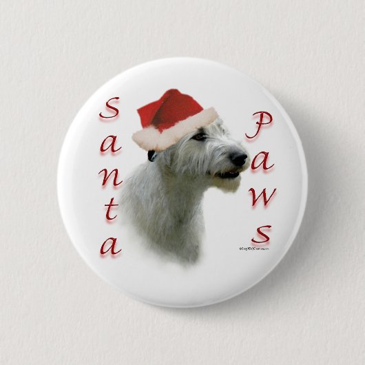 Ierse wolfshond Santa Paws Ronde Button 5,7 Cm (Voorkant)