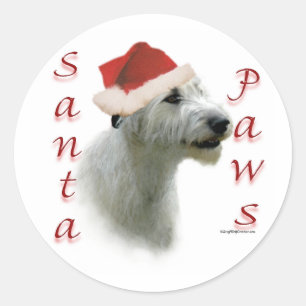 Ierse wolfshond Santa Paws Ronde Sticker