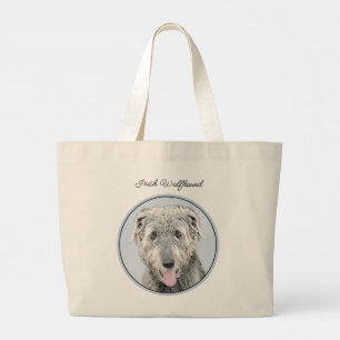Ierse Wolfshond Schilderen Grijs Originele Hond Ar Grote Tote Bag