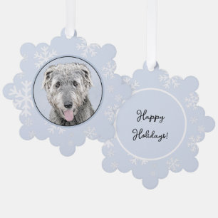 Ierse Wolfshond Schilderij - Mooie Originele Hond  Ornament Kaart
