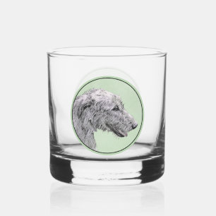 Ierse Wolfshond Schilderij - Mooie Originele Hond Whisky Glas