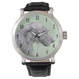 Ierse Wolfshond Schilderij - Mooie Originele Honde Horloge