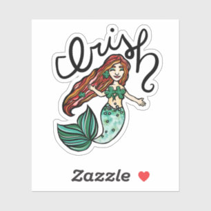 Ierse zeemeermin rood haar zeemeerminnen sticker
