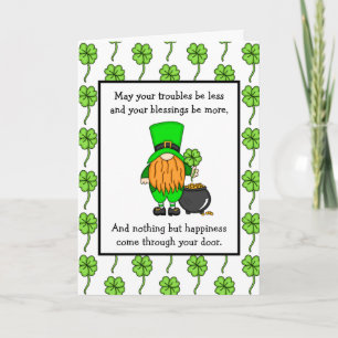 Ierse zegen Gelukkig St. Patrick's Day Gnome Kaart