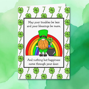 Ierse zegen Gelukkige St. Patrick's Dag Gnome Kaart