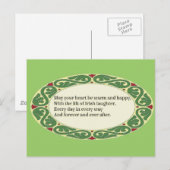 Ierse zegen - Hart wees warm & gelukkig Briefkaart (Voorkant / Achterkant)