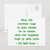 Ierse zegen mag de droevigste dagen van de toekoms briefkaart (Voorkant / Achterkant)