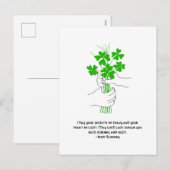 Ierse zegen met vier blad klaver boeket feestdagenkaart (Voorkant / Achterkant)