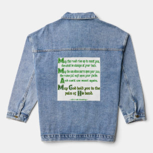 Ierse Zegen Moge de Weg voor Je Oprijzen Denim Jacket