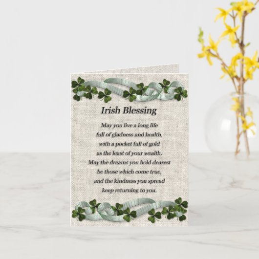 Ierse zegen notitiekaart leeg (Gele Bloem)