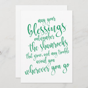 Ierse zegen St Patrick's Day Party Kaart