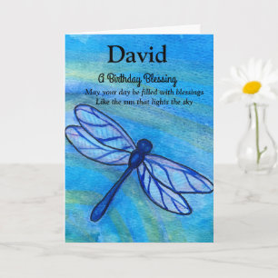 Ierse zegen Verjaardag Brave Blue Dragonfly Kaart