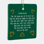 Ierse zegeningen en Shamrocks groene typografie Keramisch Ornament (Rechts)