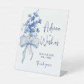 Iets blauw advies & wensen | lintboog reclamebord met voetstuk (Voorkant)