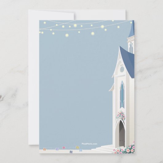 Iets blauw Bewaar de datum aankondiging (Achterkant)