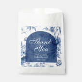 Iets blauw Bloemen Frans Toile Chinoiserie Bedankzakje (Voorkant)