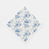 Iets blauw Bloemen Frans Toile Chinoiserie Servet (Hoek)