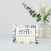 Iets blauw Bloemen Frans Toile Luier Raffle Informatiekaartje (Staand voorkant)