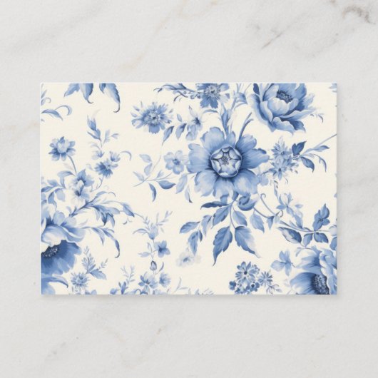 Iets blauw Bloemen Frans Toile Luier Raffle Informatiekaartje (Achterkant)