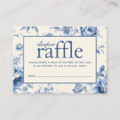Iets blauw Bloemen Frans Toile Luier Raffle Informatiekaartje (Voorkant)