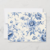 Iets blauw bloemen Franse Chinoiserie Dank u Kaart (Achterkant)