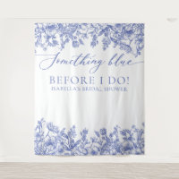 Iets Blauw Bloemen Vrijgezellenfeest Foto Achtergr