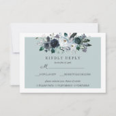 Iets blauw | Bloemenbruiloft RSVP MAALTIJD optie (Voorkant)