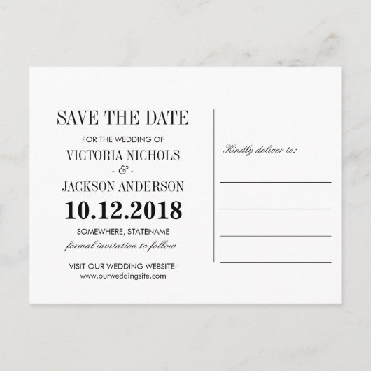 Iets blauw | Boho BRUILOFT BEWAAR DE DATUM Aankondigingskaart (Achterkant)