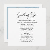 Iets blauw bruids koppels douche uitnodiging (Voorkant / Achterkant)