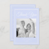 Iets blauw bruiloft bedankt kaart (Voorkant / Achterkant)