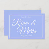 Iets blauw bruiloft bespaar de datum Kaart (Voorkant / Achterkant)