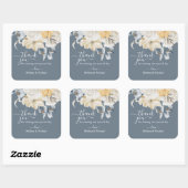 IETS BLAUW Bruiloft Dank u op Blue Square Vierkante Sticker (Vel)