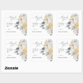 IETS BLAUW Bruiloft Dank u Vierkant Vierkante Sticker (Vel)