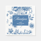 Iets blauw chinoiserie blauw vrijgezellenfeest servet (Voorkant)