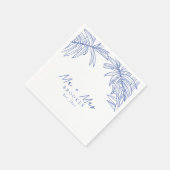 Iets blauw Eenvoudig Hand getekend Botanisch Servet (Hoek)