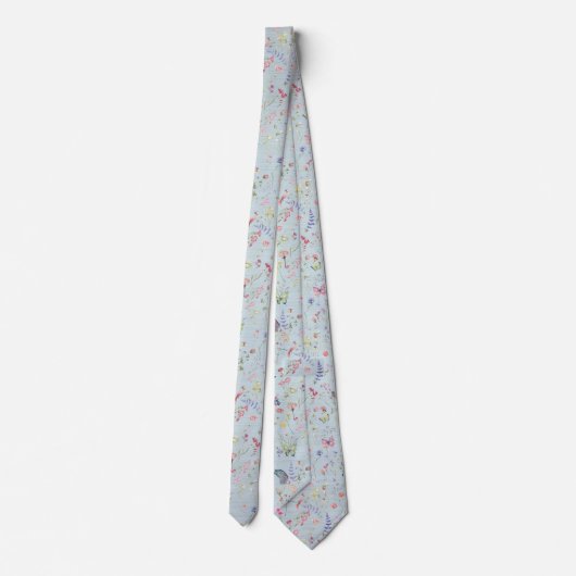Iets blauw Elegant Wildflower Necktie Stropdas (Achterkant)