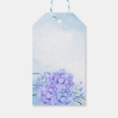 Iets blauw hortensia als elegant vrijgezellenfeest cadeaulabel (Achterkant)