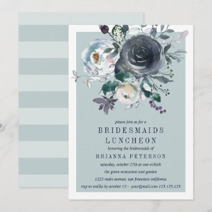 Iets blauw Peony Flower Bridesmaid Luncheon Kaart