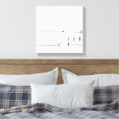 Iets blauw | Simplistische Bird Sky Painting Canvas Afdruk (Insitu (Slaapkamer))