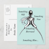 Iets blauw uitnodiging briefkaart (Voorkant / Achterkant)