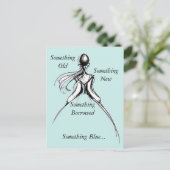 Iets blauw uitnodiging briefkaart (Staand voorkant)